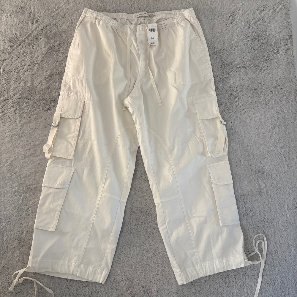 Abercrombie Fitch Women Baggy Cargo Pants High Rise XL Pull On Coastal NWT - Picture 2 of 8